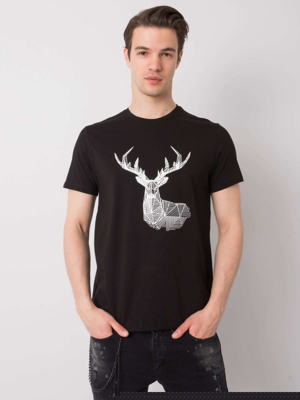 Czarny t-shirt męski Carson LIWALI