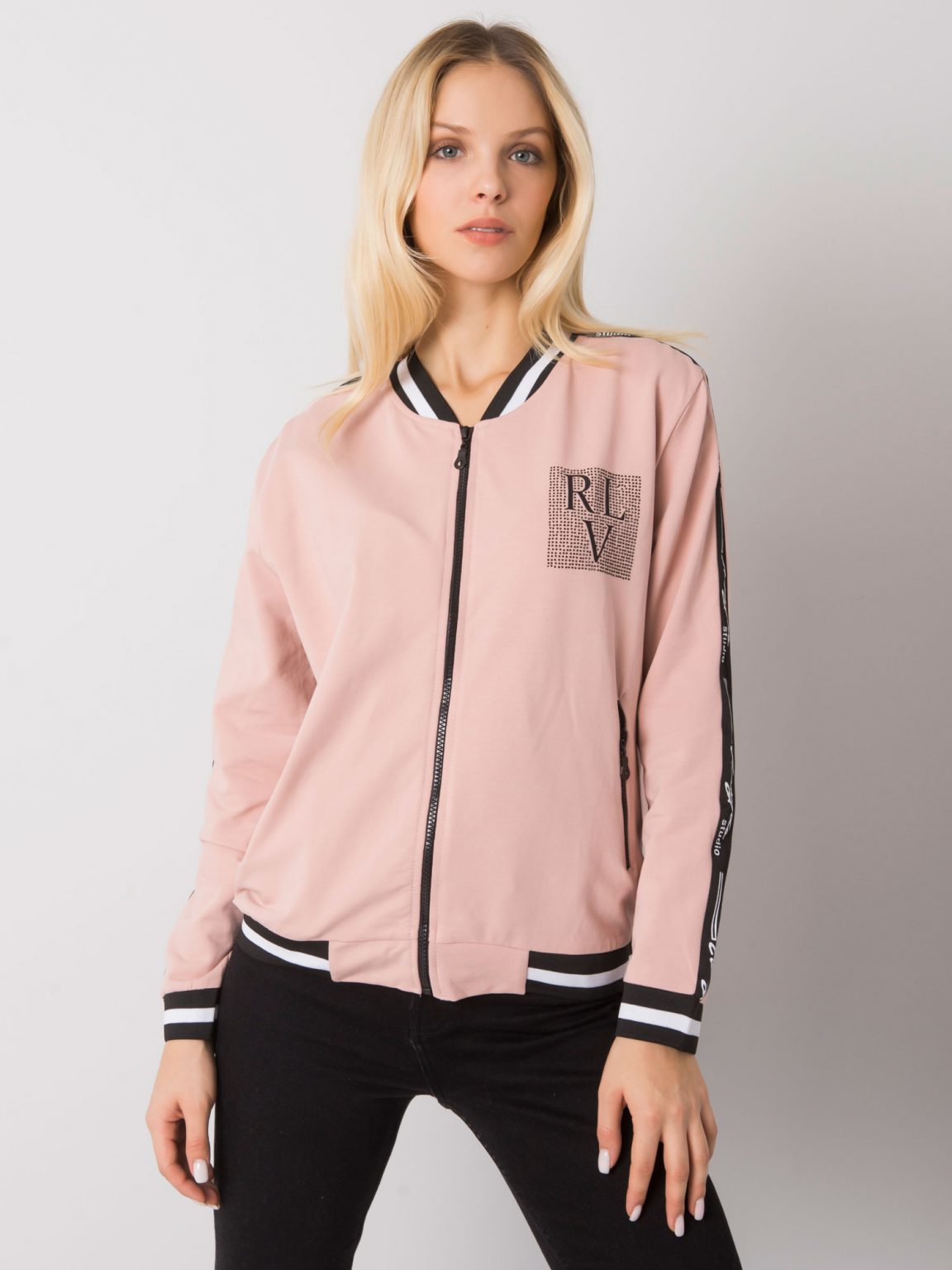 Brudnoróżowa bluza rozpinana Billie