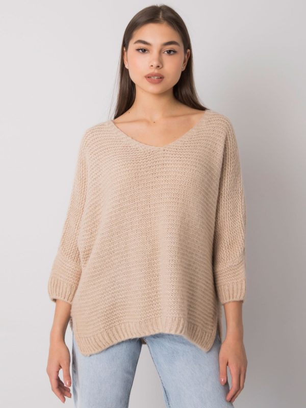 Beżowy sweter oversize Camden OCH BELLA
