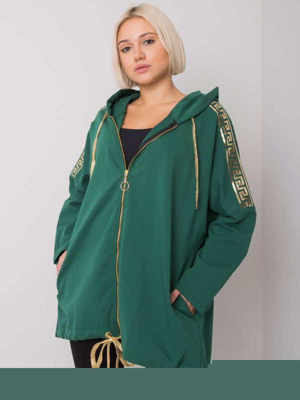 Ciemnozielona bluza na suwak Athens