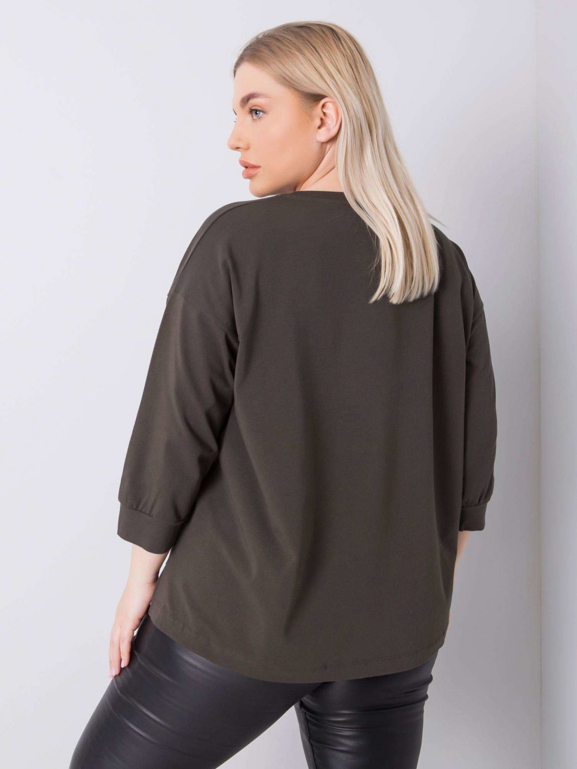 Ciemna khaki bluzka plus size Liv