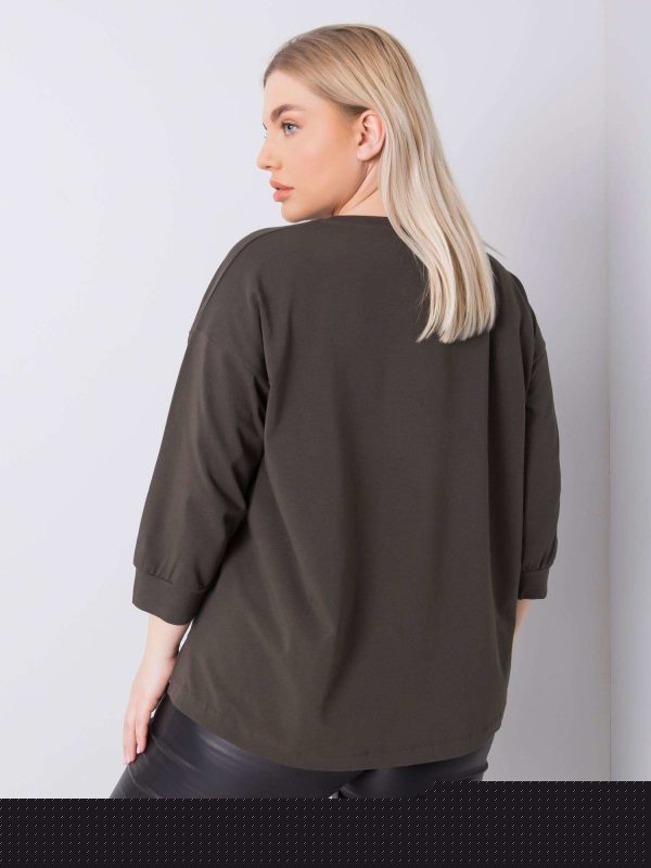Ciemna khaki bluzka plus size Liv