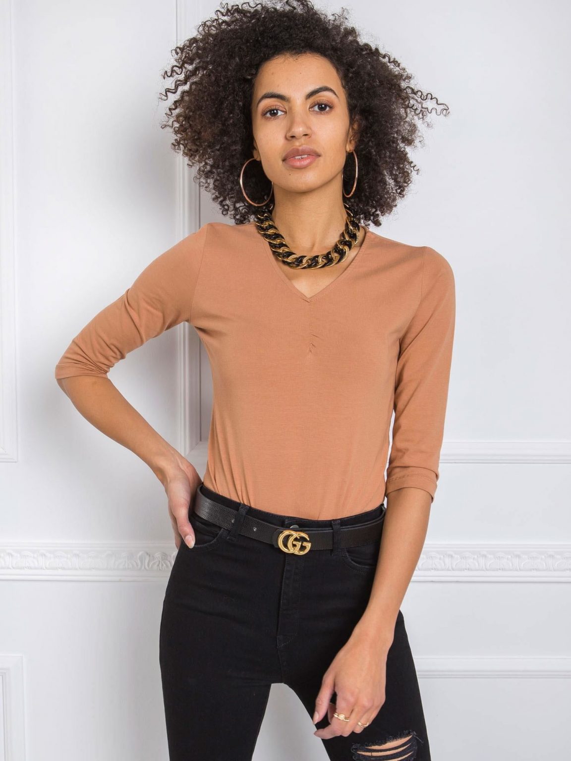 Jasnobrązowe body Freya