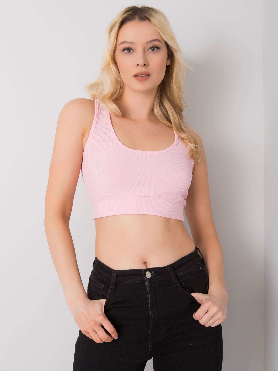 Jasnoróżowy crop top Lily RUE PARIS