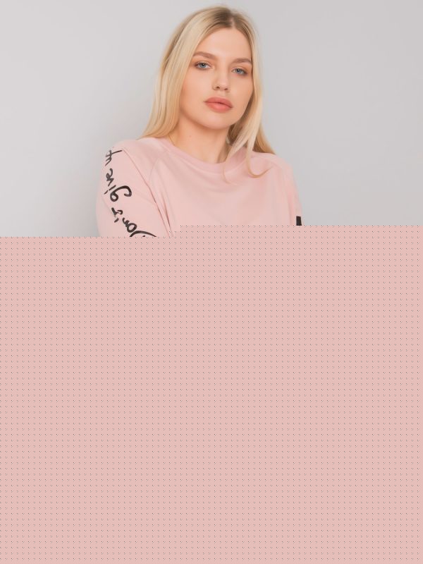 Brudnoróżowa tunika dresowa plus size Parma