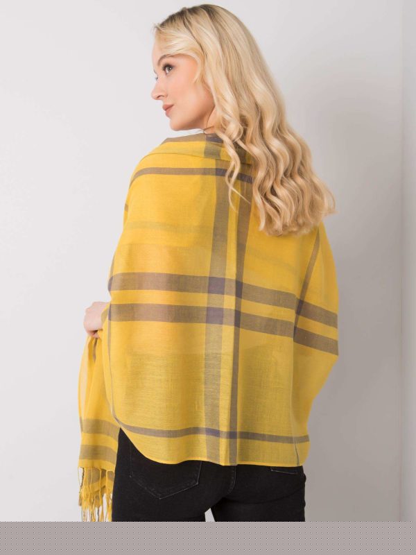 Ciemnożółta chusta w kratę