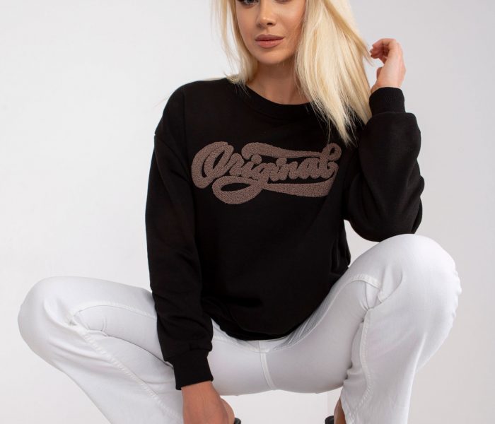 Hurtownia Czarna długa bluza dresowa oversize Taylor