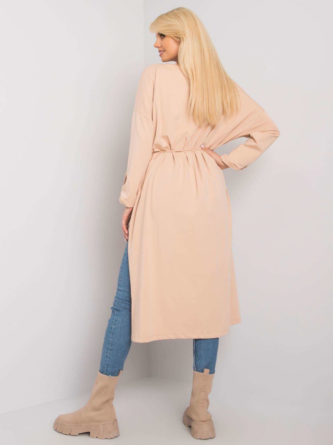 Beżowa bawełniana tunika oversize Brenda