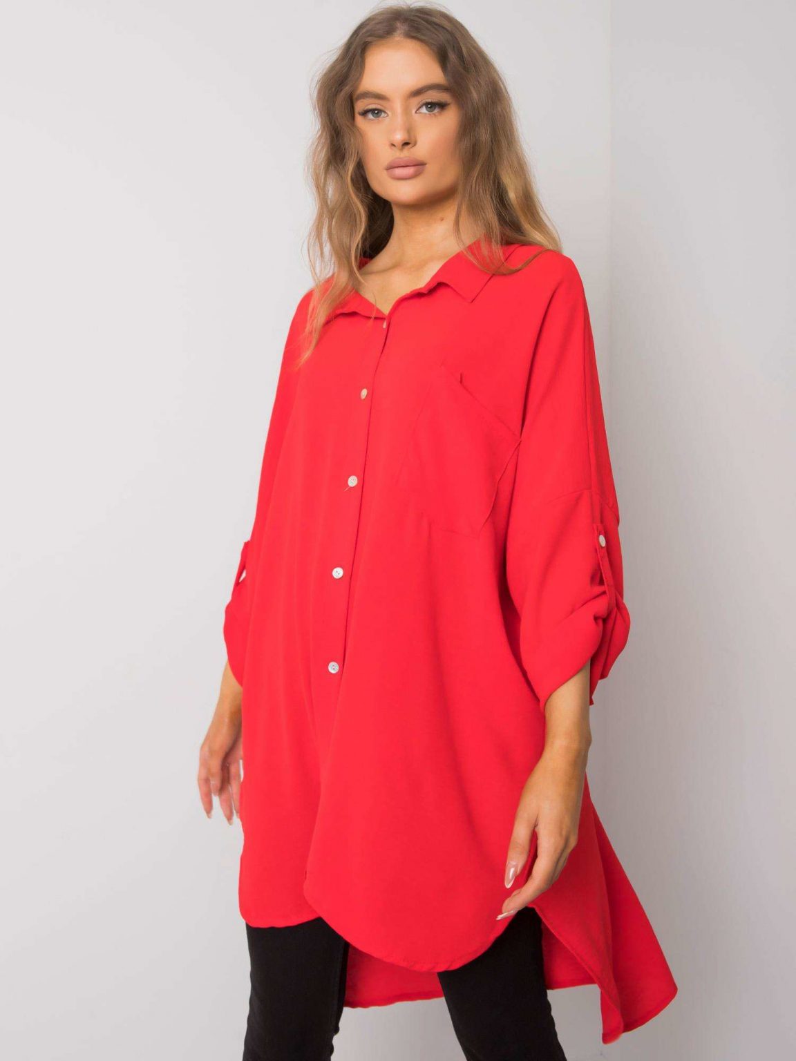 Czerwona sukienka oversize Elaria