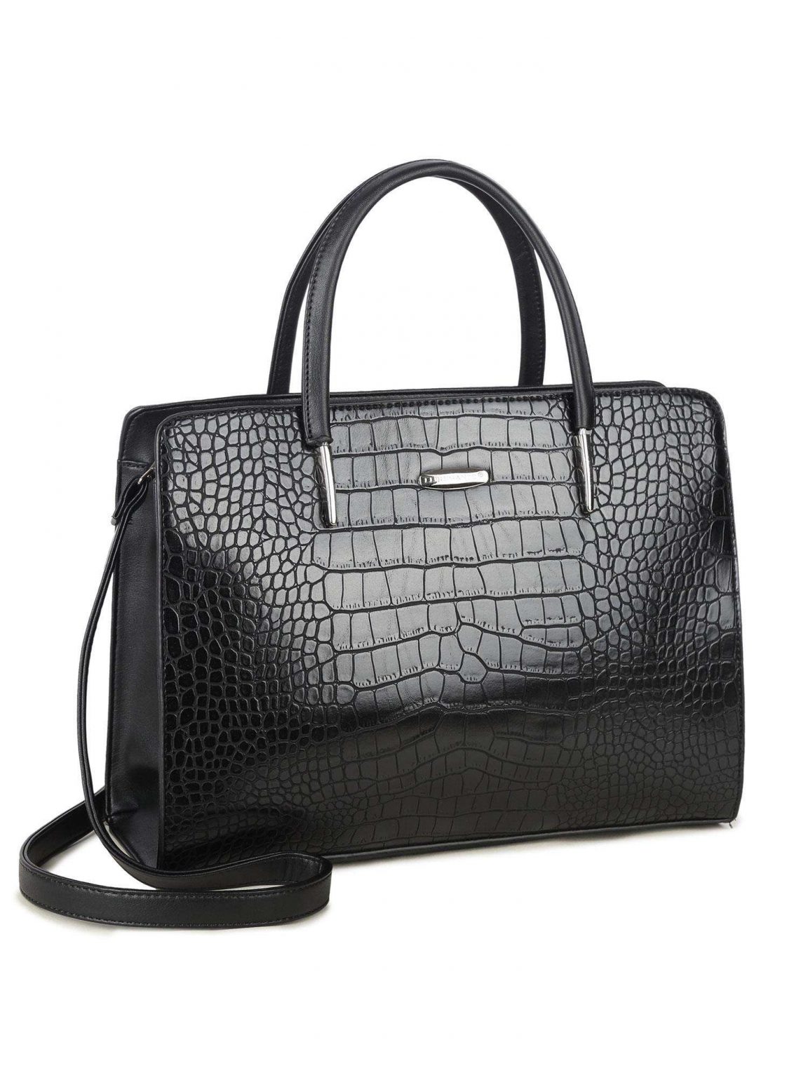 Czarna torba z motywem zwierzęcym LUIGISANTO