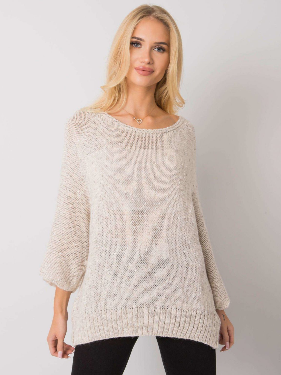 Beżowy sweter oversize Cilles OCH BELLA