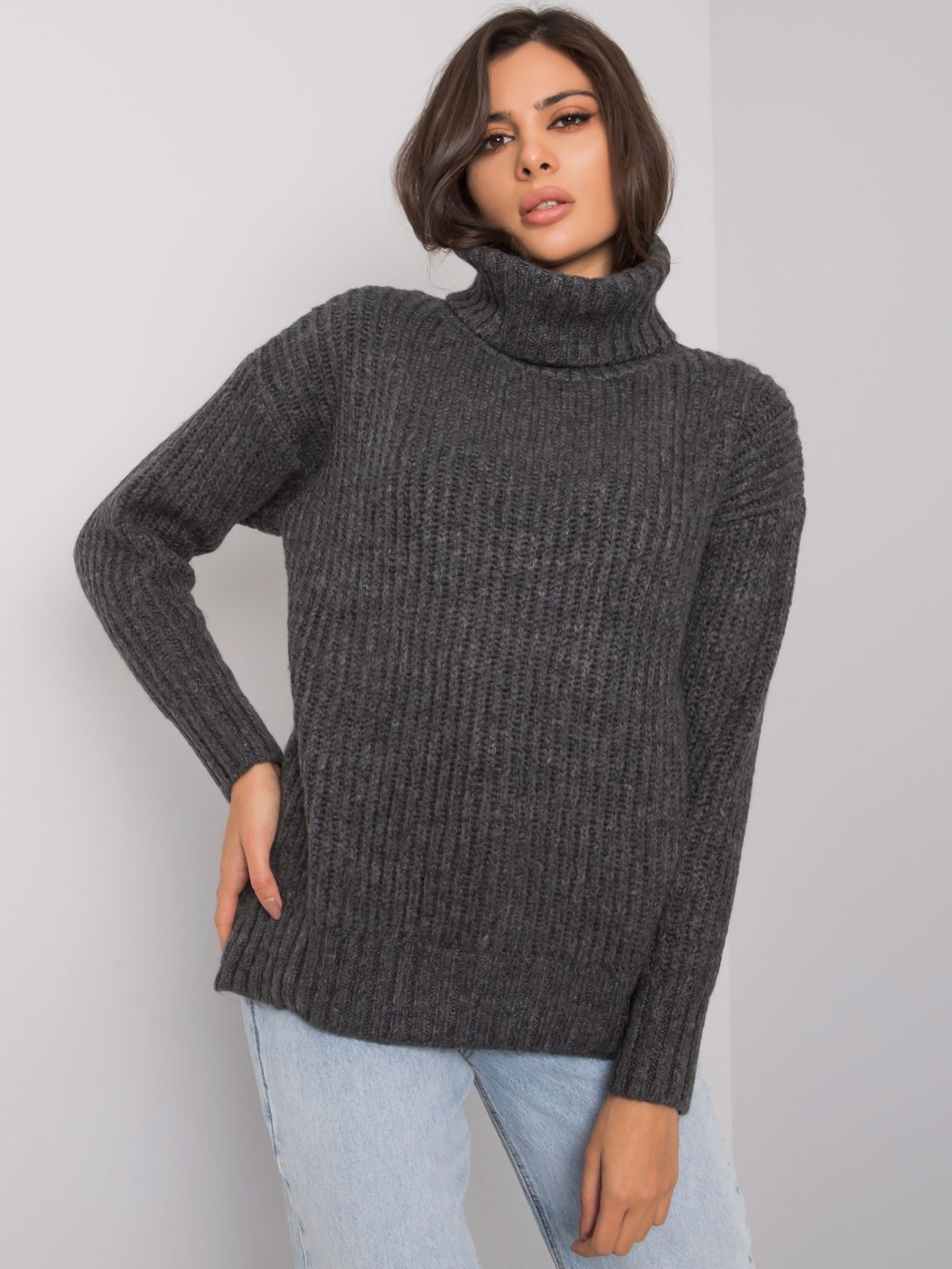 Ciemnoszary sweter Neva RUE PARIS