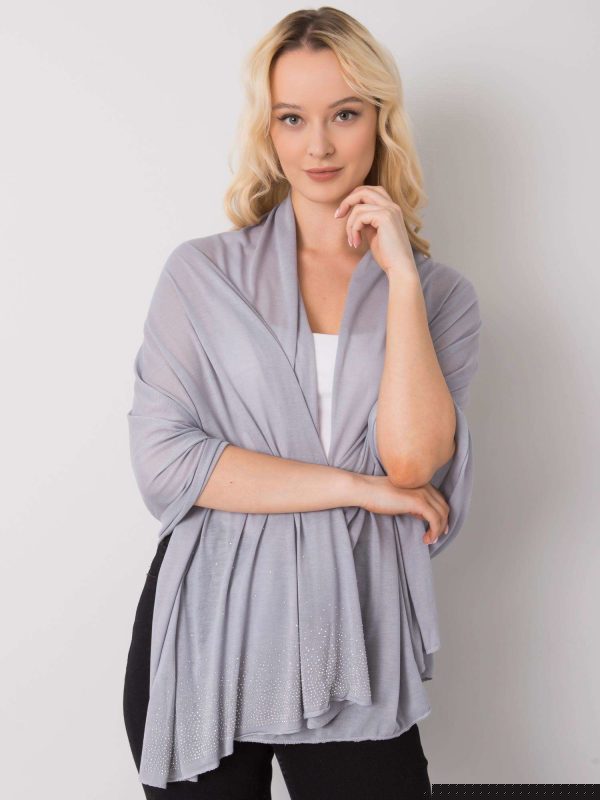 Ciemnoszara chusta z dżetami