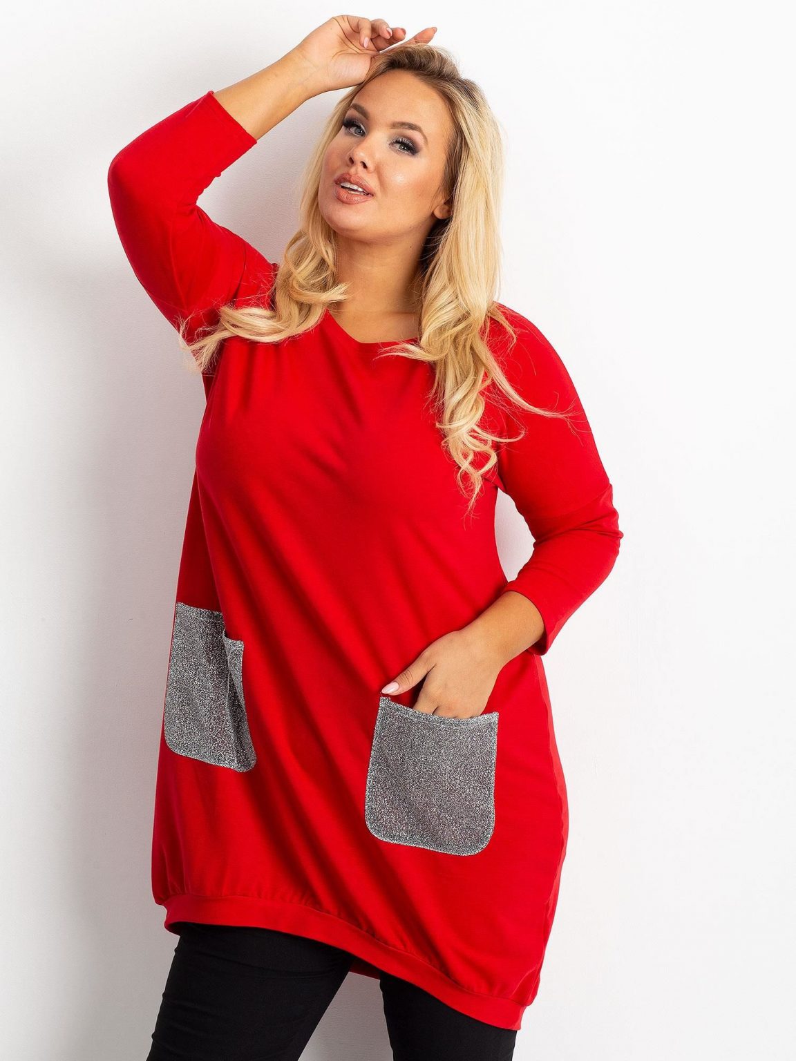 Czerwona tunika plus size Amber