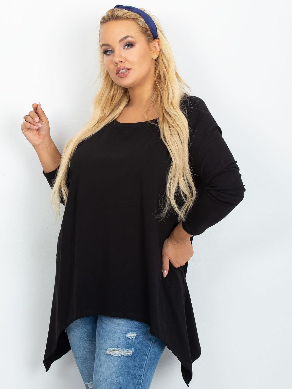 Czarna tunika plus size Moa