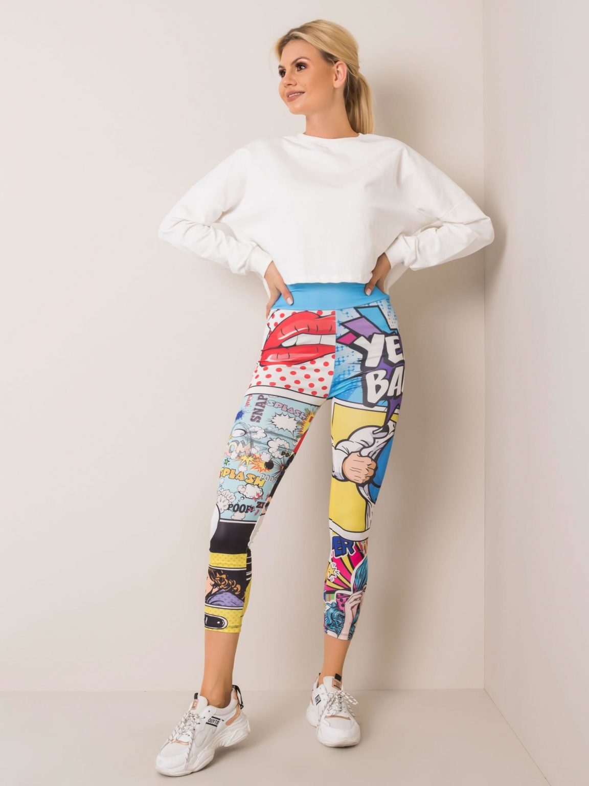Kolorowe legginsy Comic RUE PARIS
