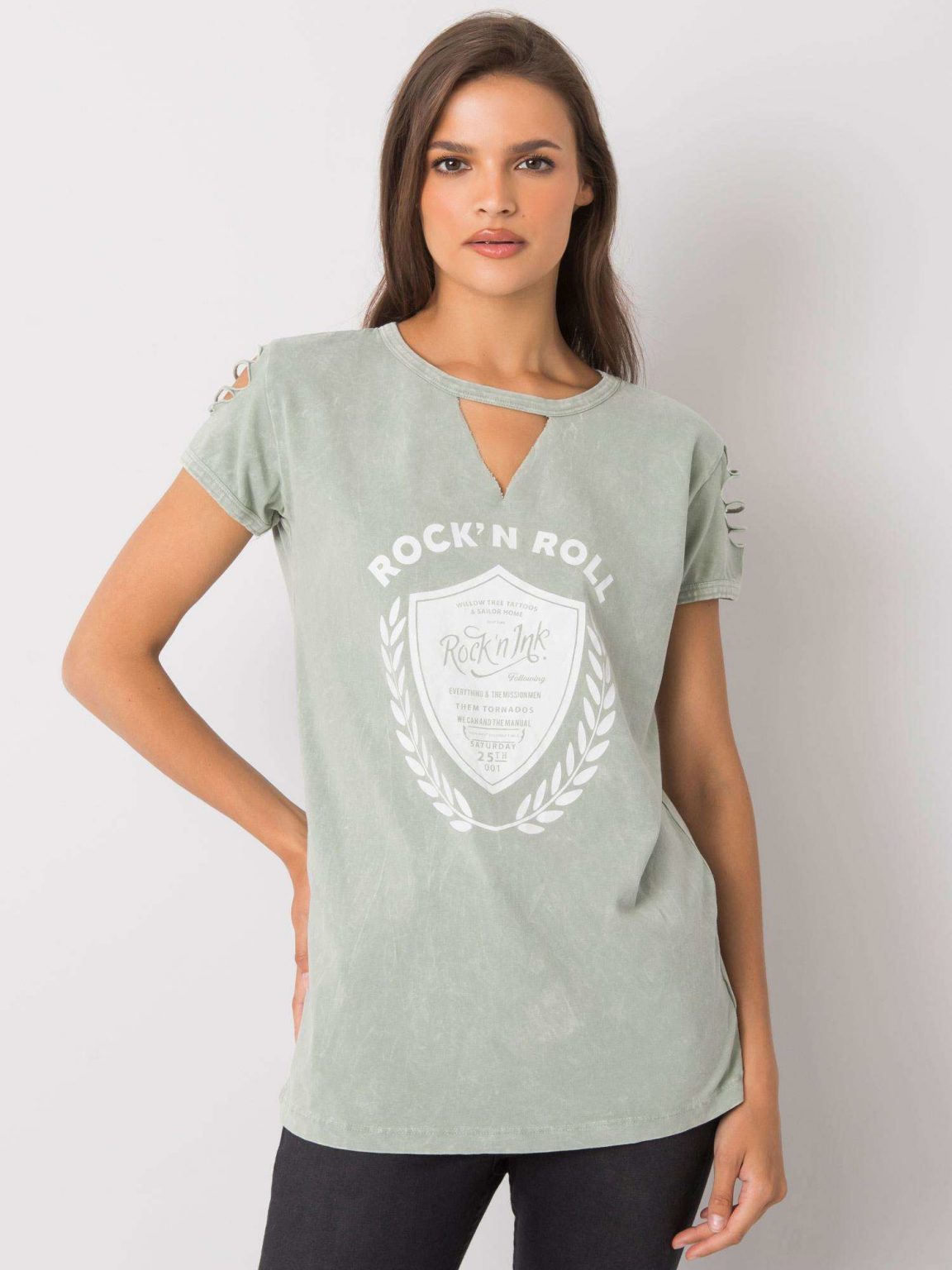 Jasnozielony t-shirt z nadrukiem Willow