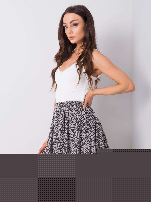 Beżowo-czarna mini spódnica Betty