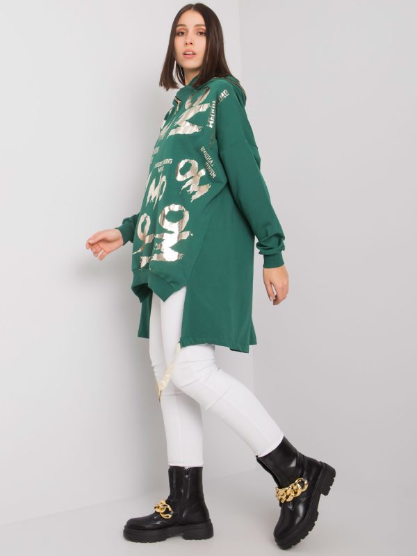 Ciemnozielona bawełniana bluza plus size Allisia