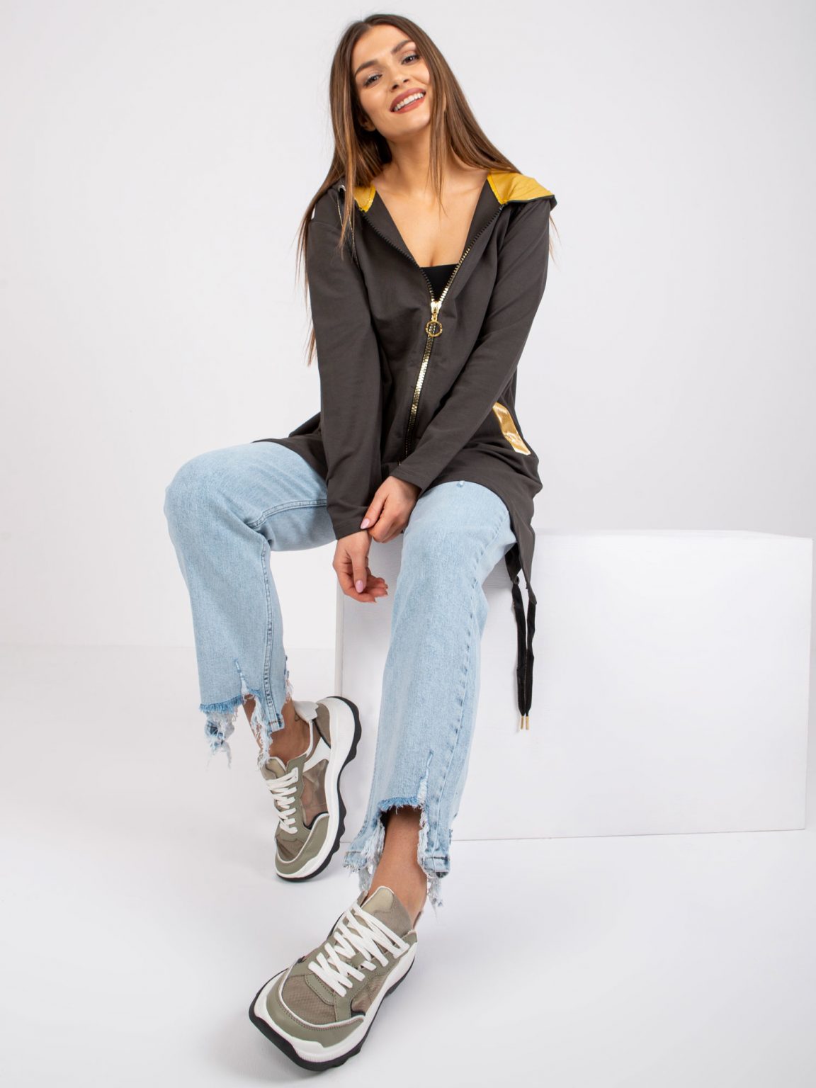 Khaki bluza rozpinana damska Kylie