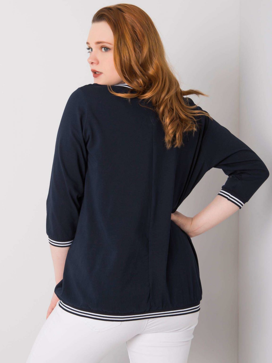 Granatowa bluzka plus size Pearl