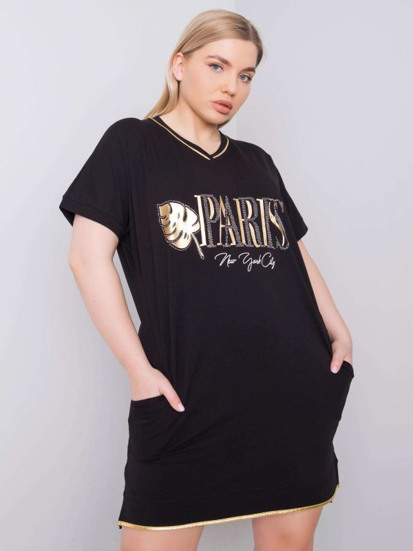 Czarna sukienka plus size Tonette