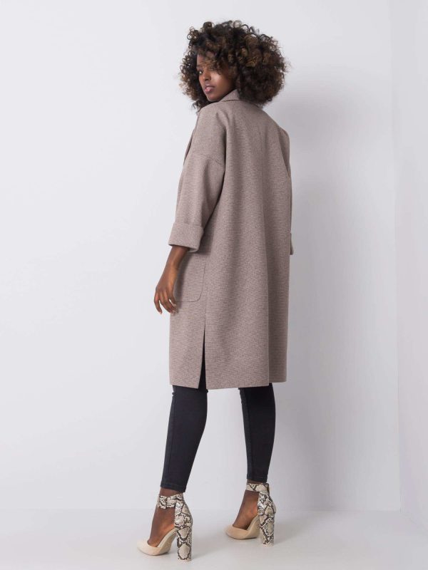 Brązowy płaszcz w kratkę Calla