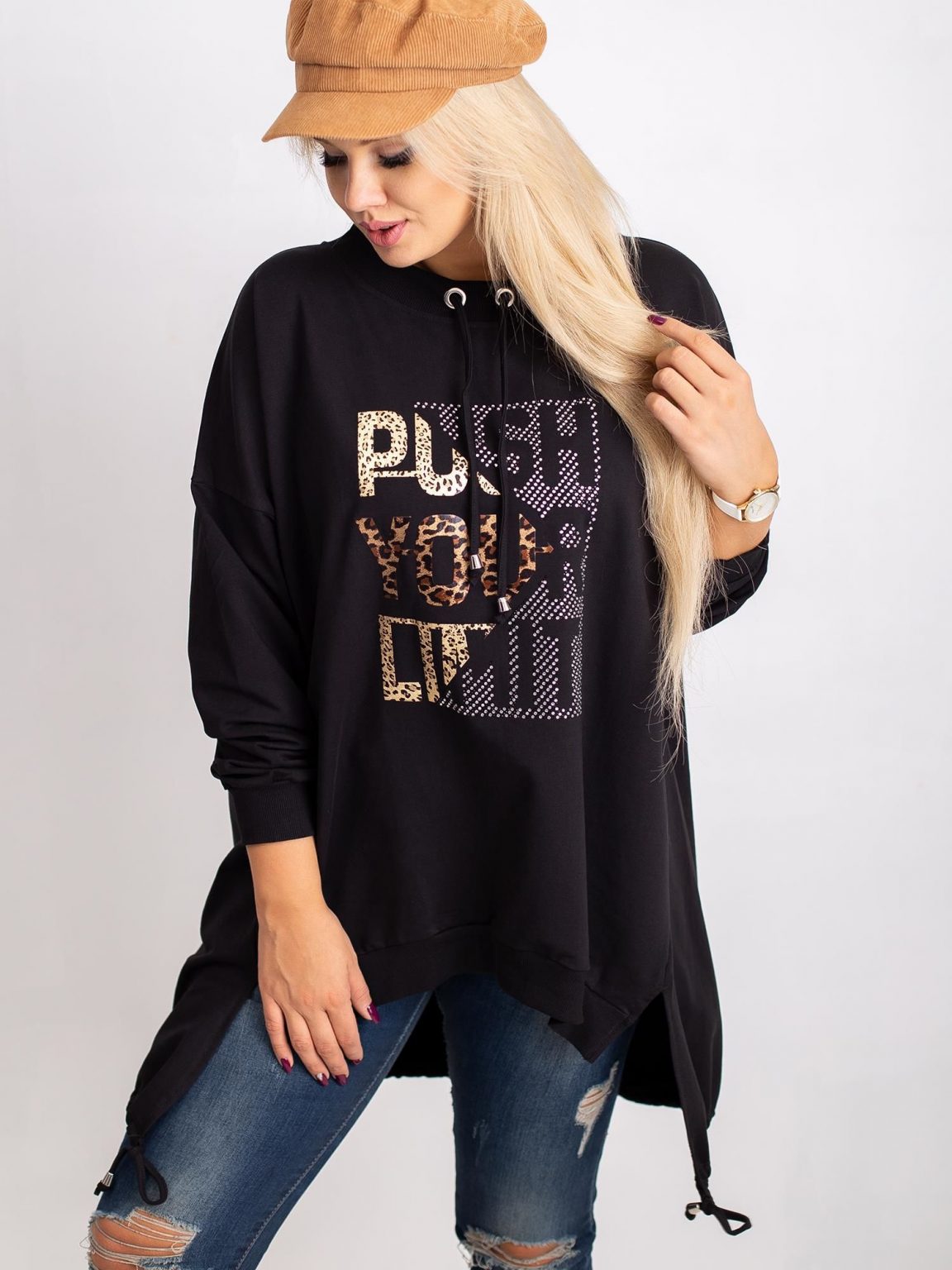 Czarna bluza plus size Totally