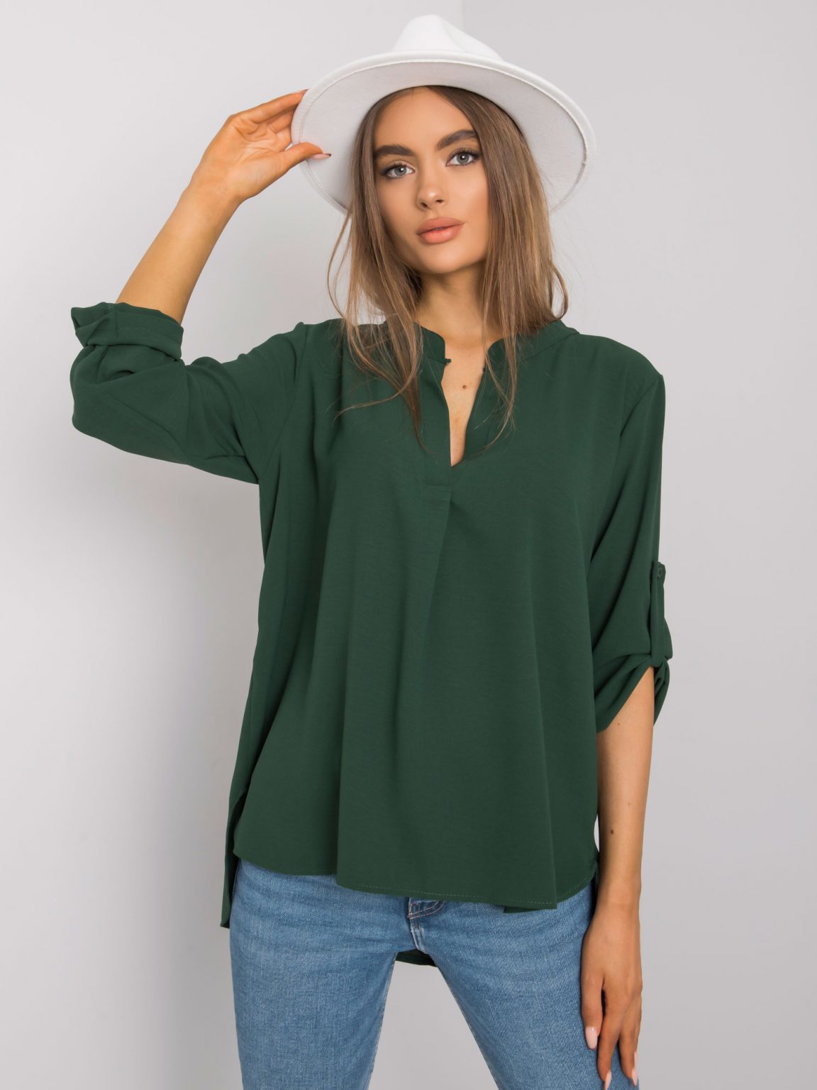 Ciemnozielona bluzka oversize Portland