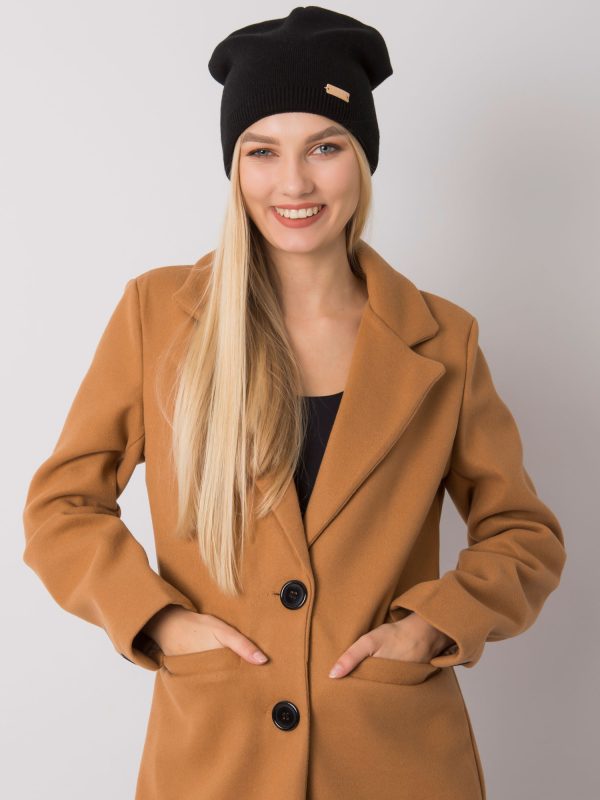 Czarna czapka typu beanie RUE PARIS