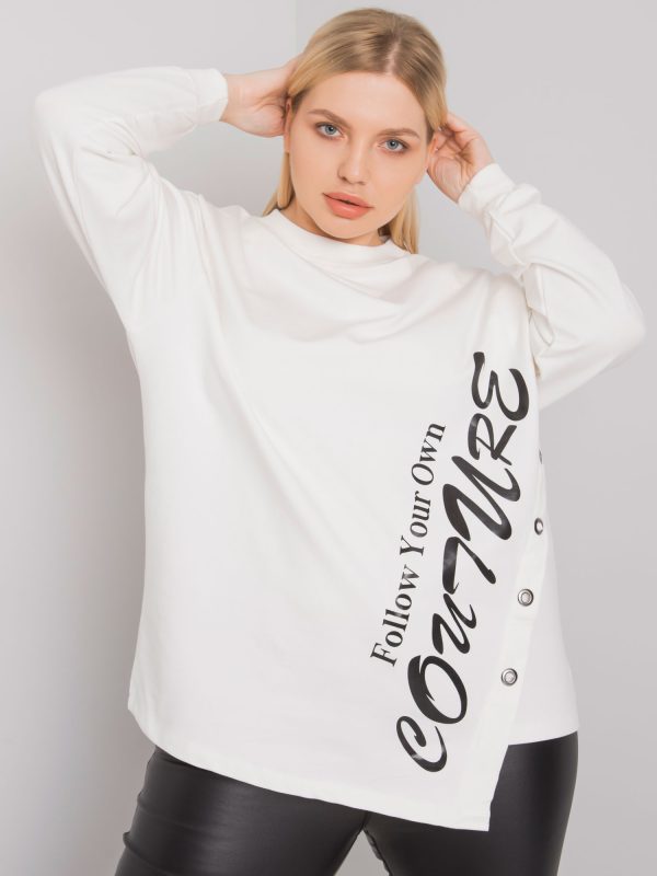 Ecru bluzka asymetryczna plus size Elfriede