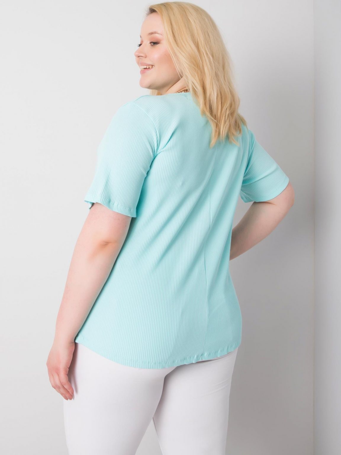 Miętowa bluzka plus size Stella