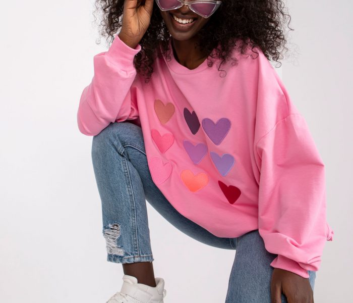 Hurtownia Różowa dresowa bluza oversize Tulum