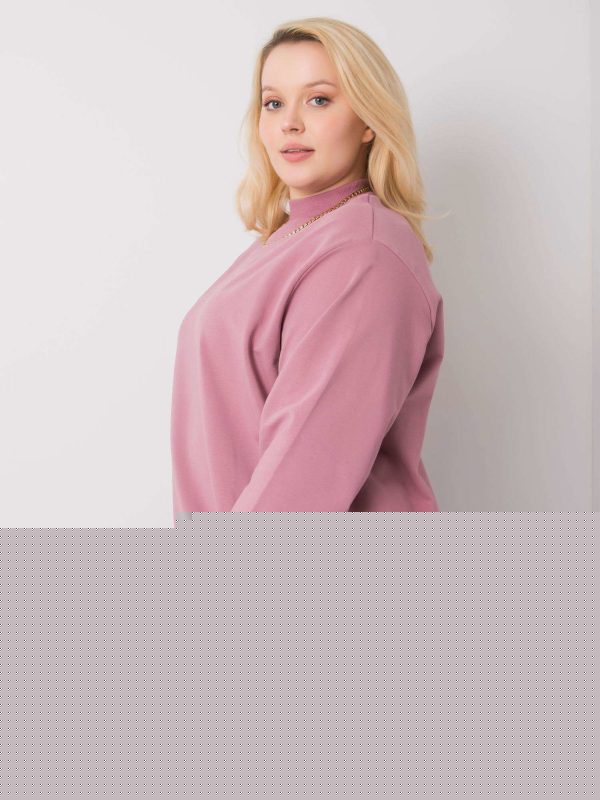 Brudnoróżowa dresowa bluza plus size bawełniana Harmony