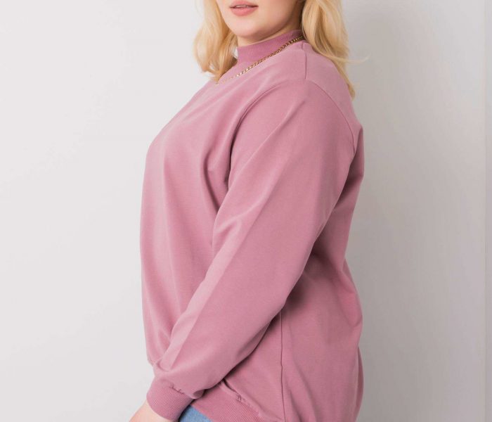 Hurtownia Brudnoróżowa dresowa bluza plus size bawełniana Harmony