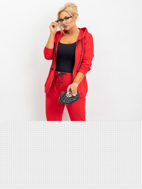 Czerwony komplet plus size Ottilie
