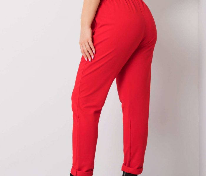 Hurtownia Czerwone spodnie dresowe plus size Anais