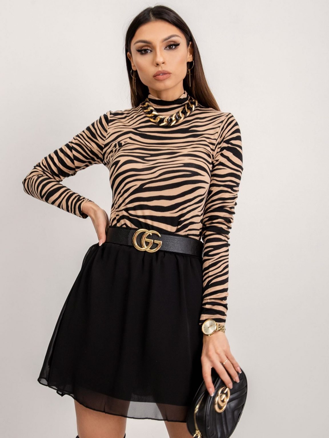 RUE PARIS Czarna spódnica Orchid