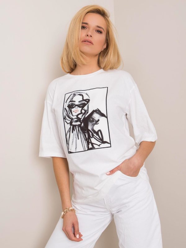 Biały t-shirt Shilla RUE PARIS
