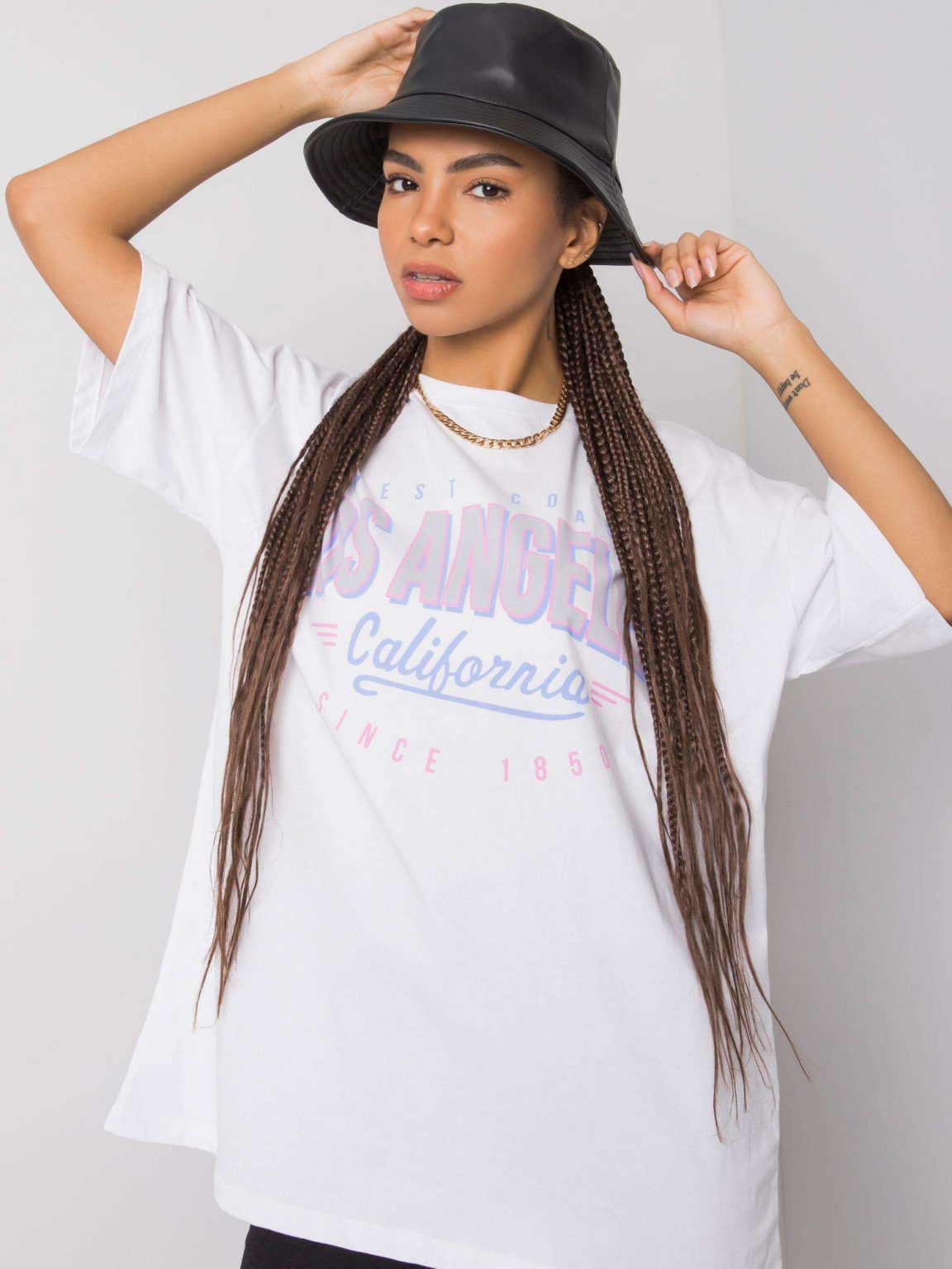 Biały t-shirt bawełniany Ricca RUE PARIS