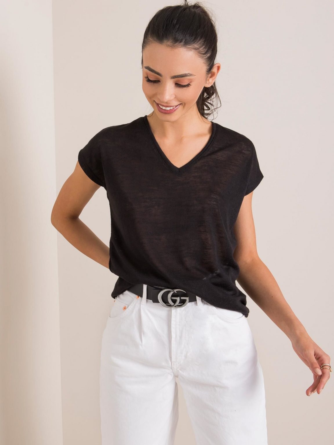 Czarny t-shirt Sienna RUE PARIS