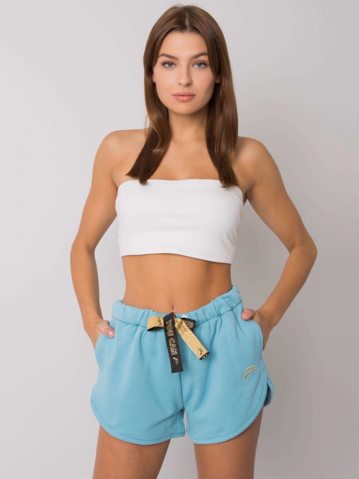 Niebieskie szorty sportowe Jadey FOR FITNESS