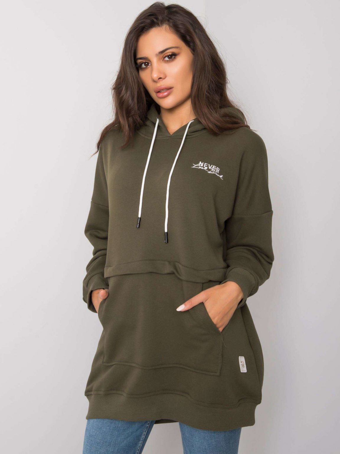 Khaki bluza z kapturem Edna