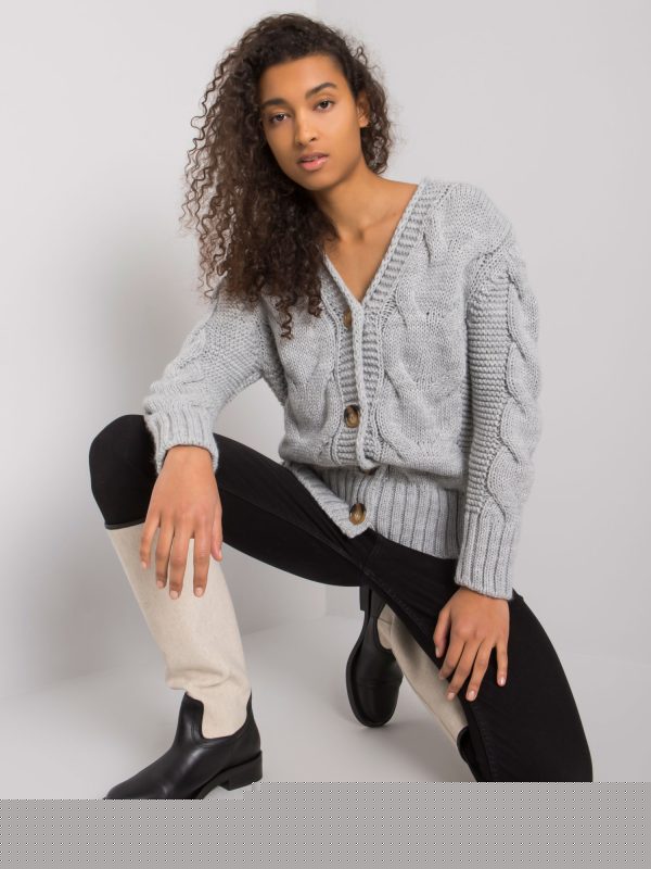 Szary sweter na guziki Louissine RUE PARIS