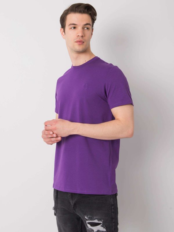 Fioletowy t-shirt męski basic Kenneth LIWALI