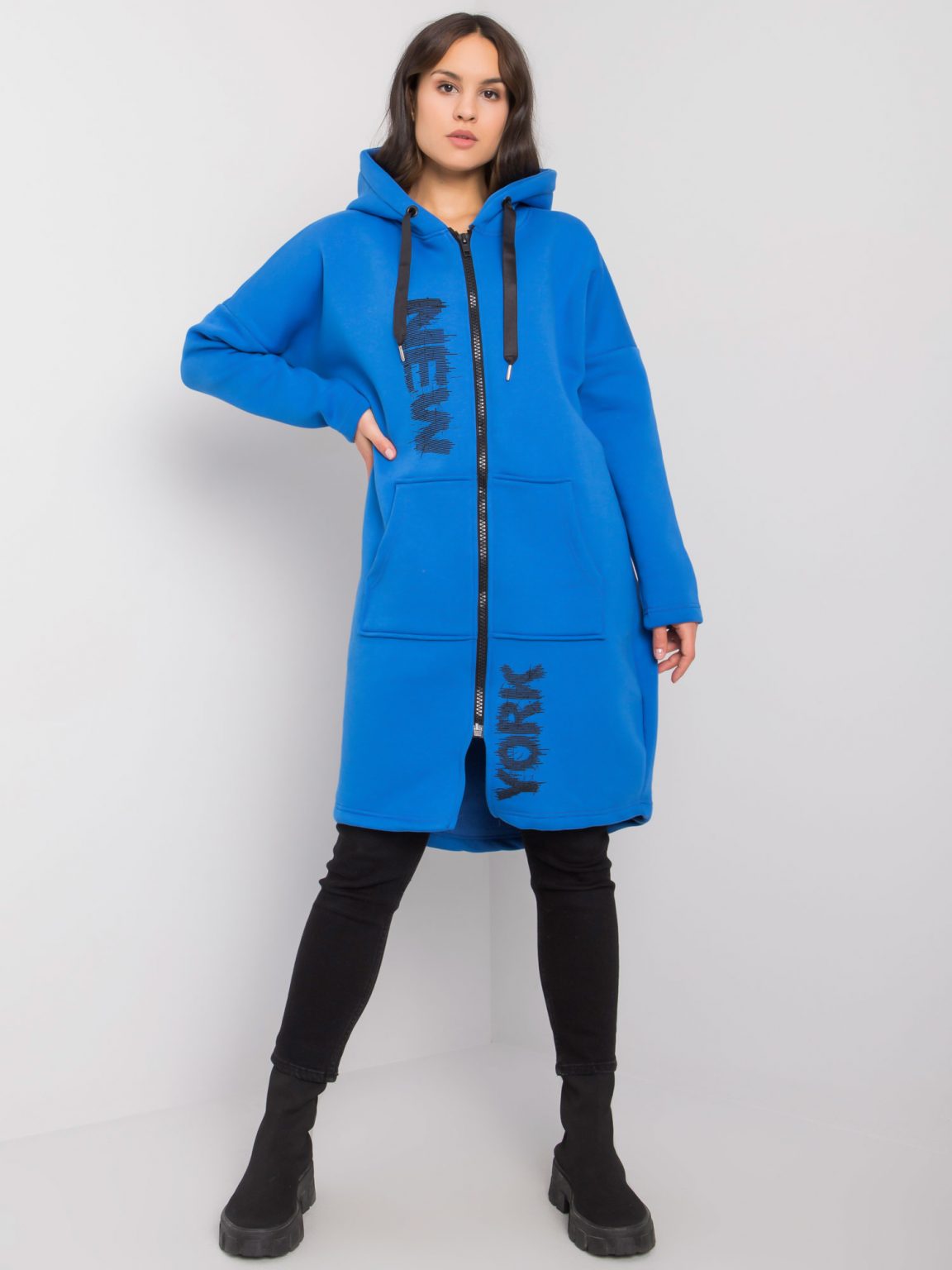 Ciemnoniebieska bluza rozpinana z kapturem Lorient