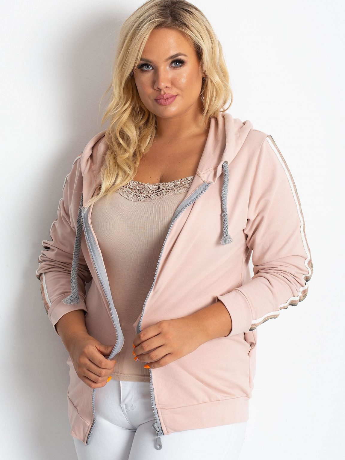 Brudnoróżowa bluza plus size Apear