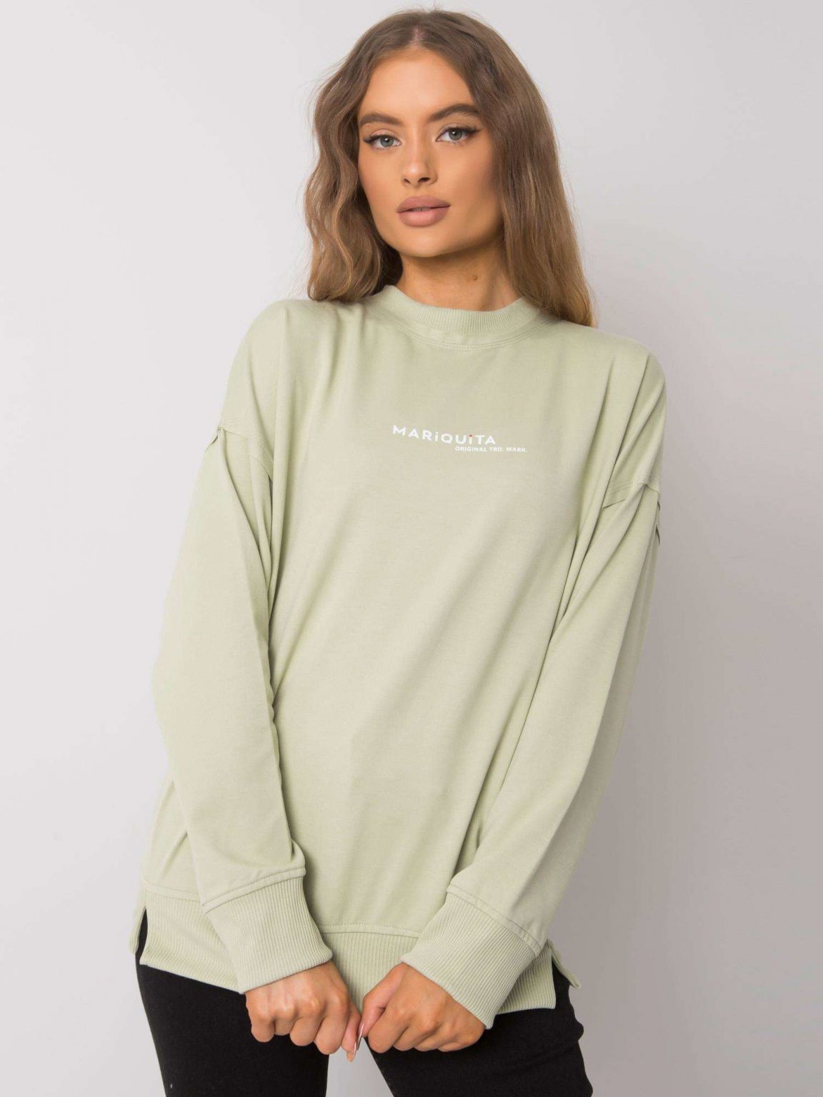Jasnozielona bluza z printem Carissa