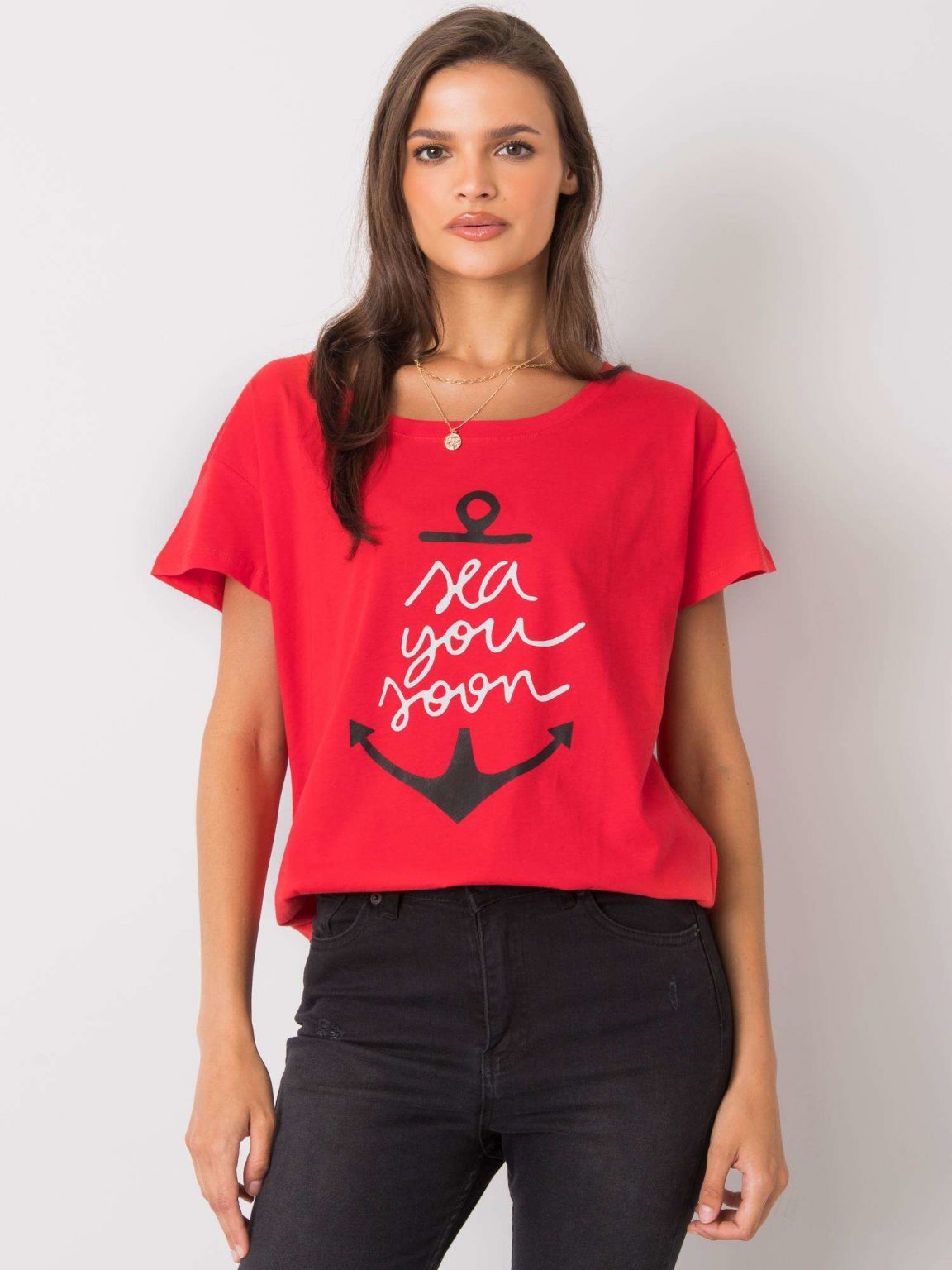 Czerwony t-shirt z nadrukiem Silva