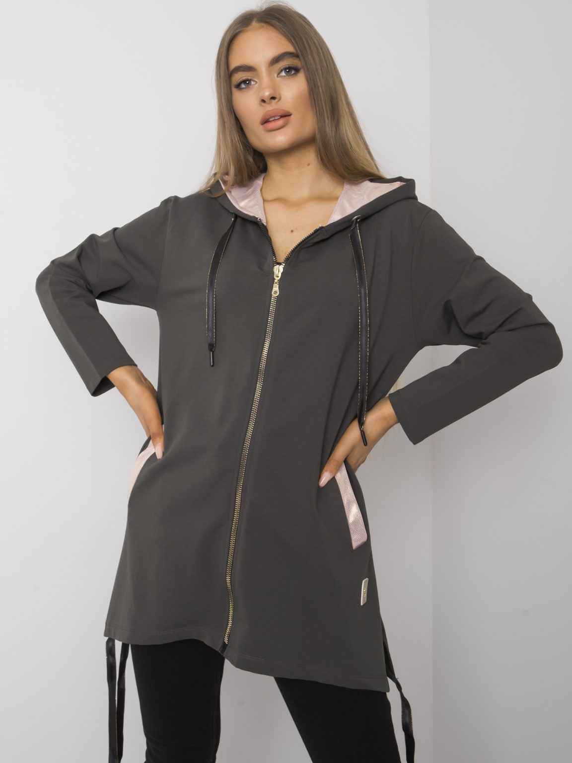 Ciemna khaki bluza rozpinana Narissa